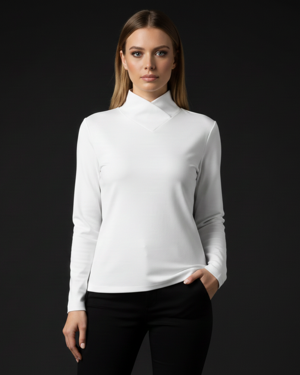 STAZIA™ - JERSEY ELEGANTE DE CUELLO ALTO