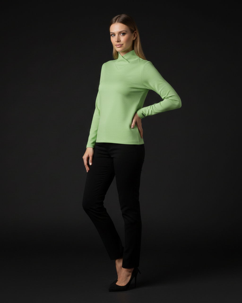 STAZIA™ - JERSEY ELEGANTE DE CUELLO ALTO