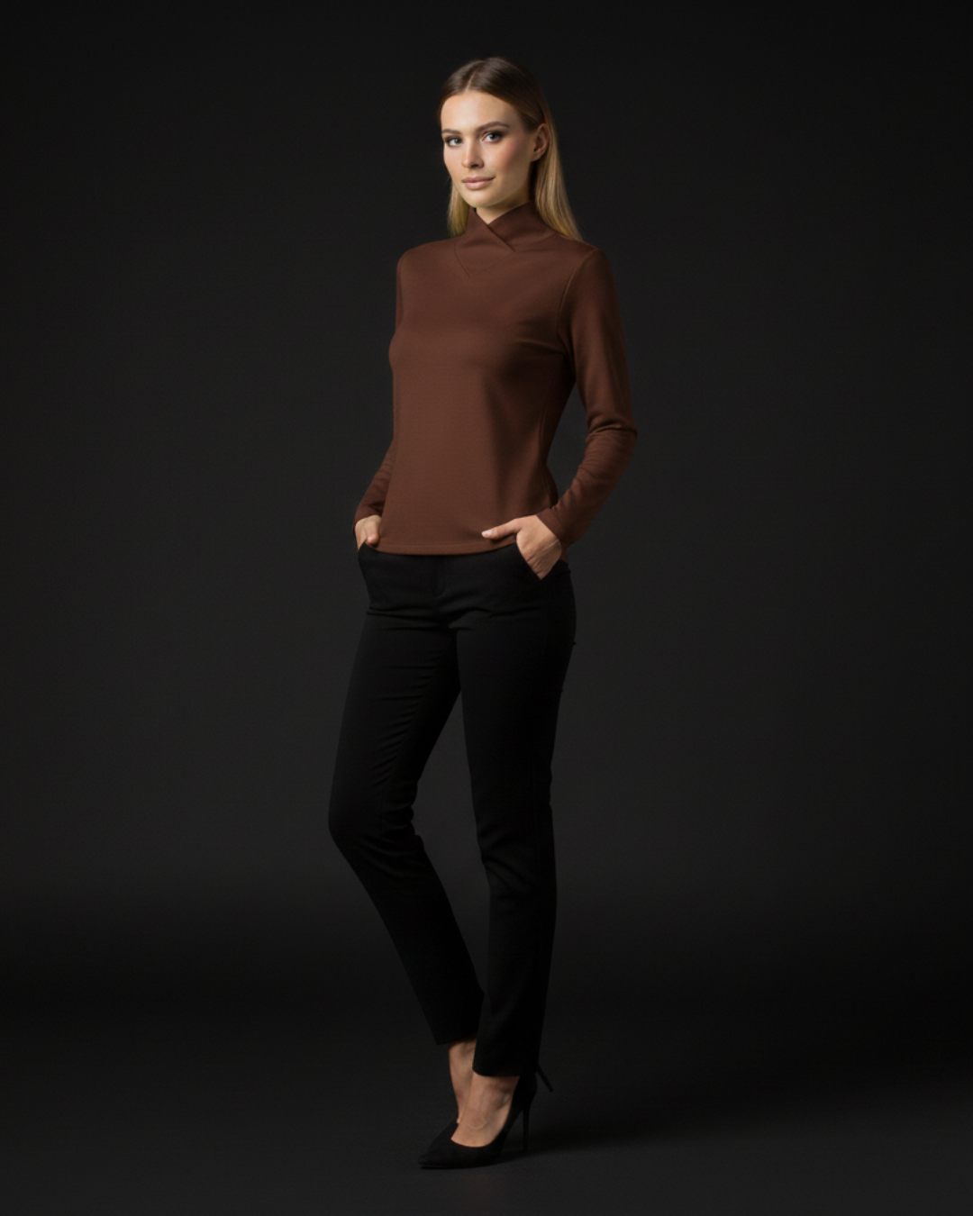 STAZIA™ - JERSEY ELEGANTE DE CUELLO ALTO