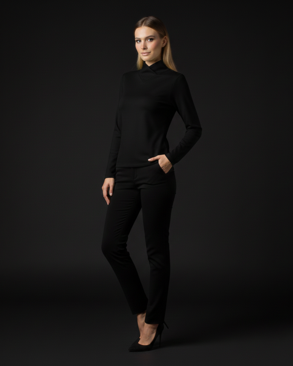 STAZIA™ - JERSEY ELEGANTE DE CUELLO ALTO